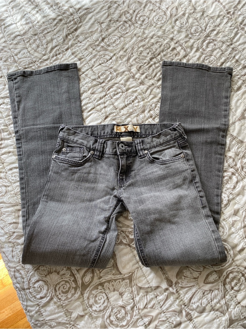 ROXY Low-Rise Bootcut Grey Denim Jeans